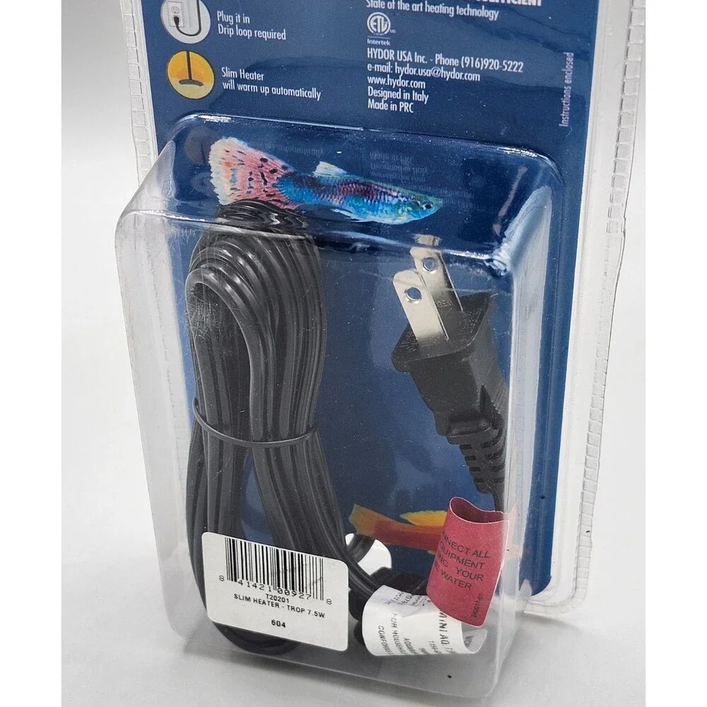 Slim Heater for Mini and Micro Aquariums 7.5 Watts 2-5 Gallon Tanks New Sealed